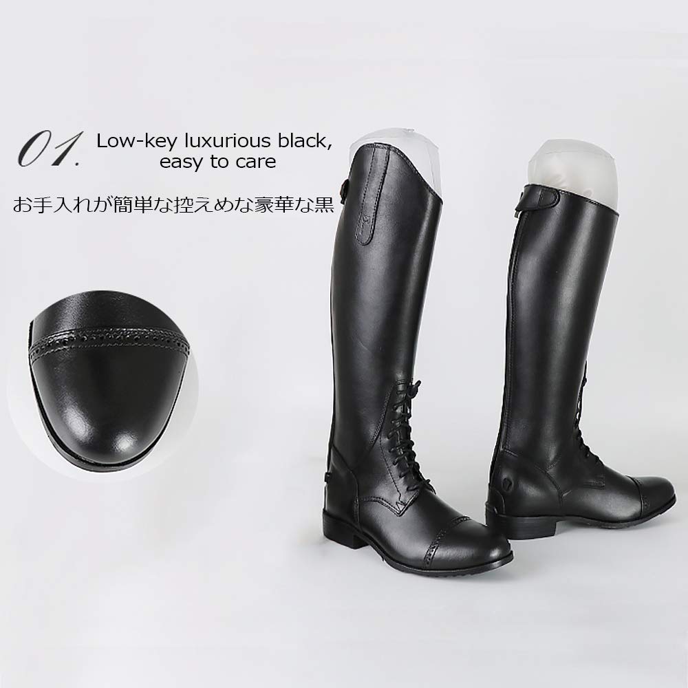 【乗馬用】長靴（FUSE） Amazon.co.jp: 乗馬ブーツ牛革ブーツ長靴乗馬用乗馬靴男女兼用,40
